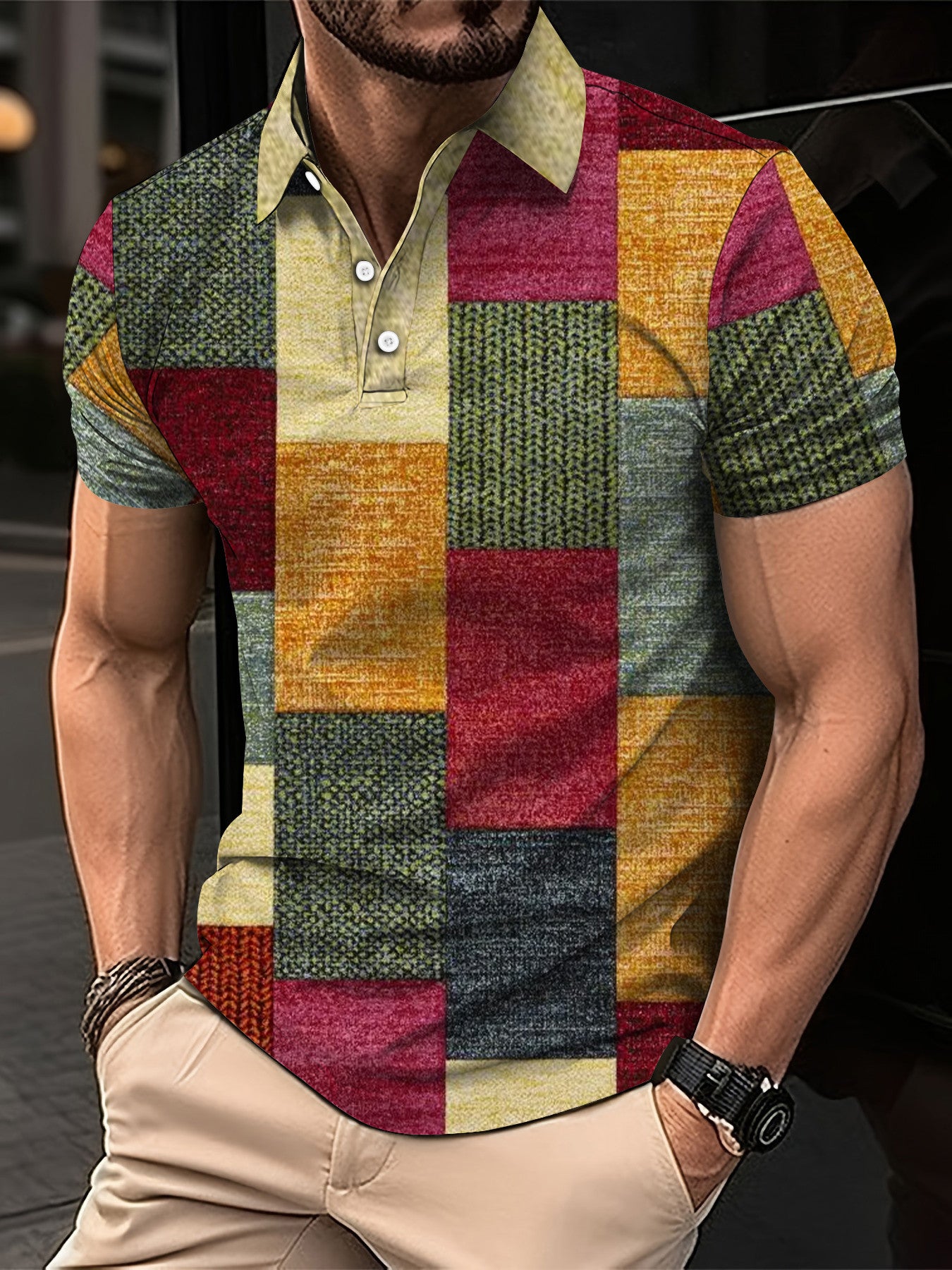 Camisa 3D Patchwork Masculina