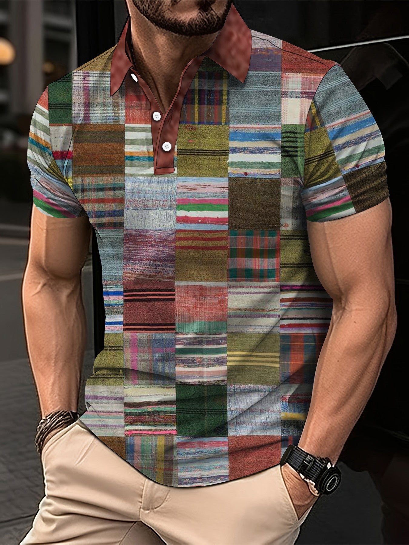 Camisa 3D Patchwork Masculina