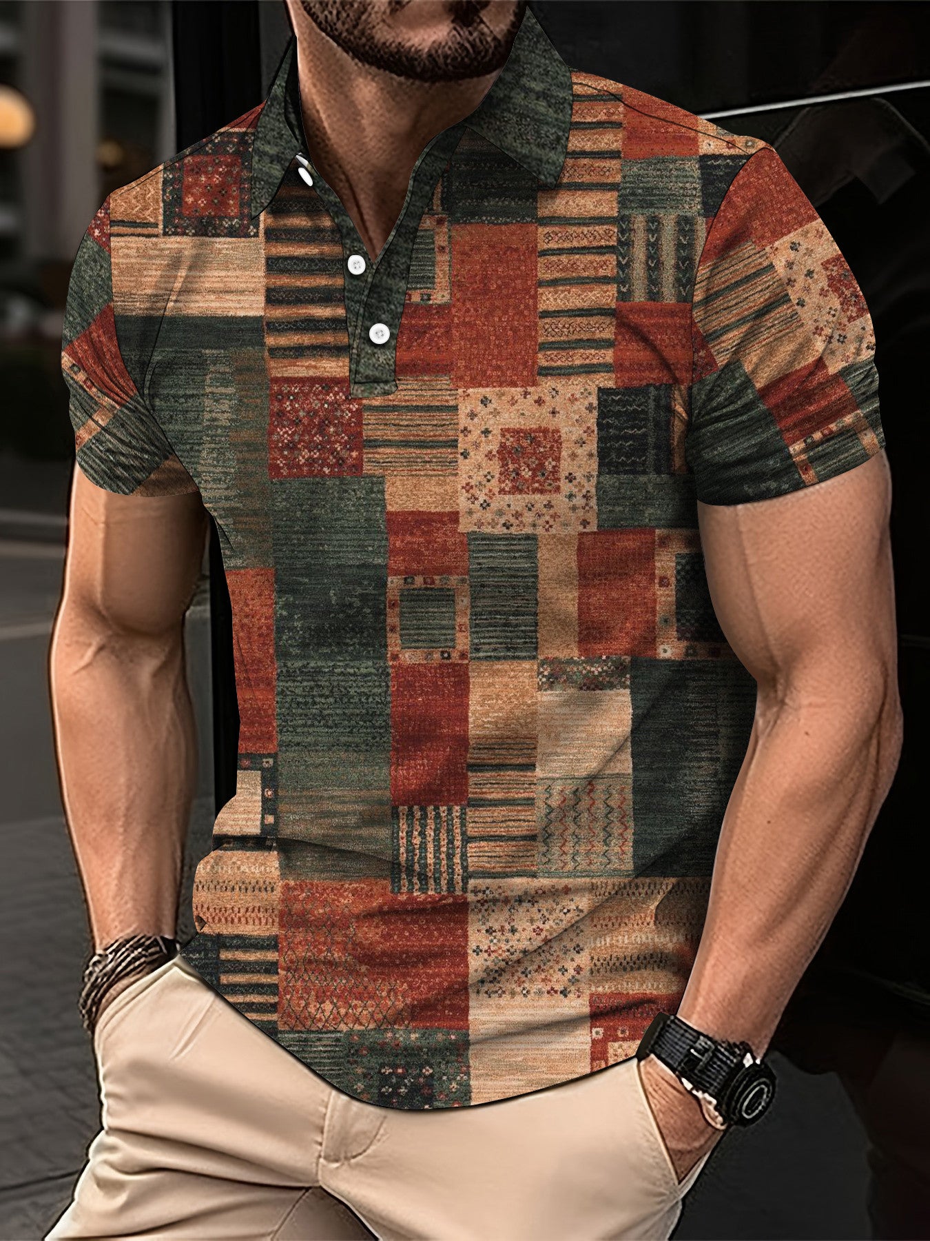 Camisa 3D Patchwork Masculina