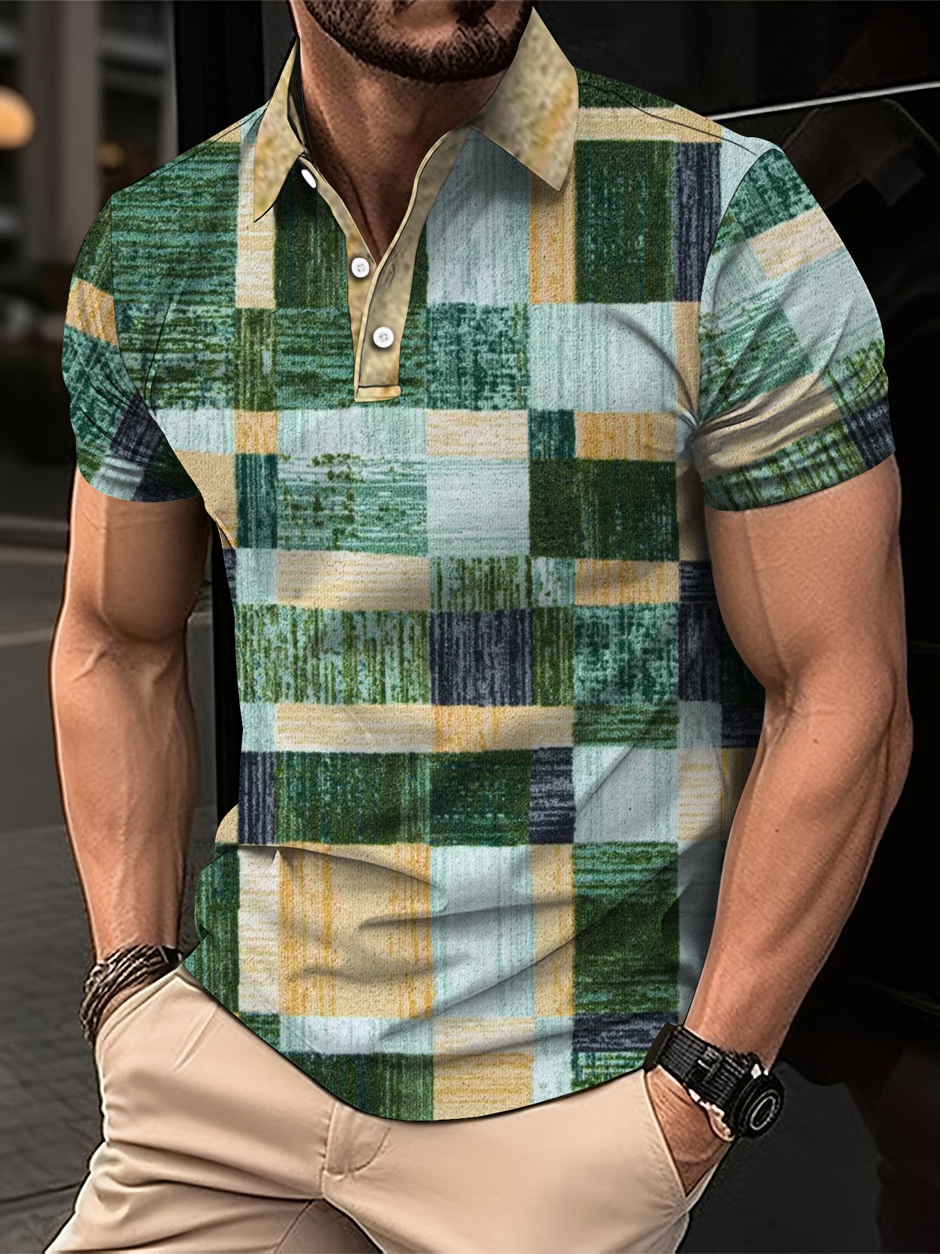 Camisa 3D Patchwork Masculina