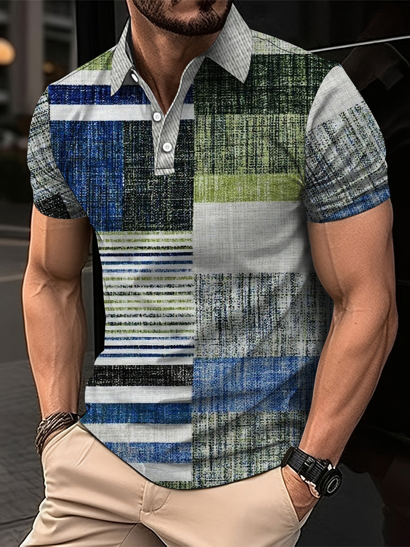 Camisa 3D Patchwork Masculina