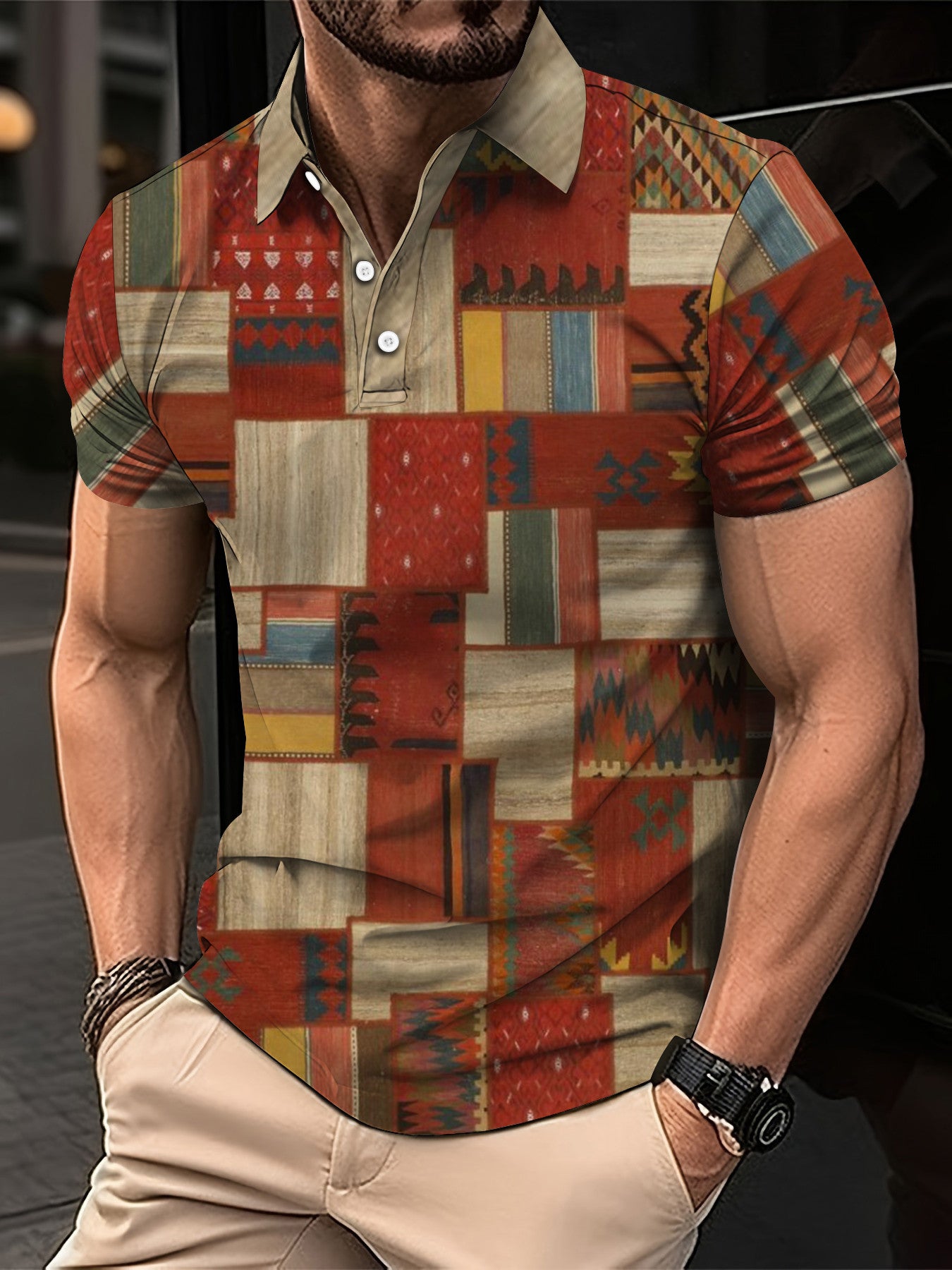 Camisa 3D Patchwork Masculina